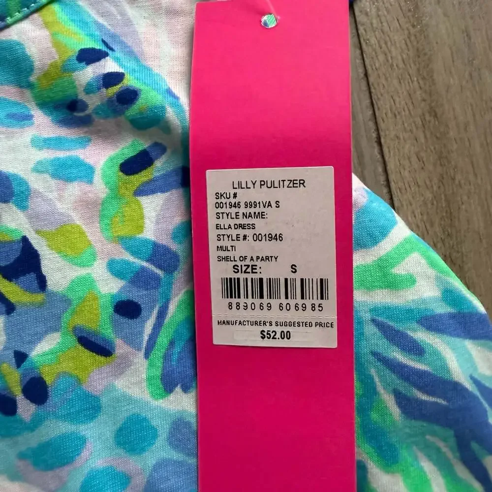 Lilly Pulitzer Girls Ella Dress Shell Of A Party Size S 4-5 NWT